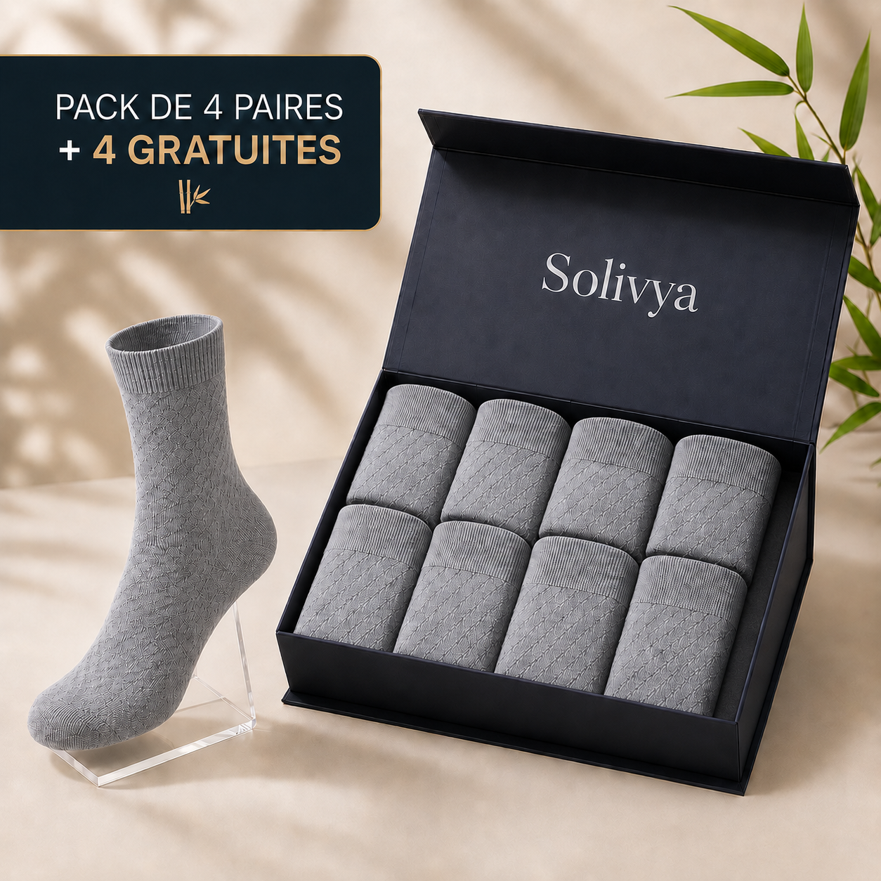 Chaussettes Solivya Bambou — Pack de 4 paires