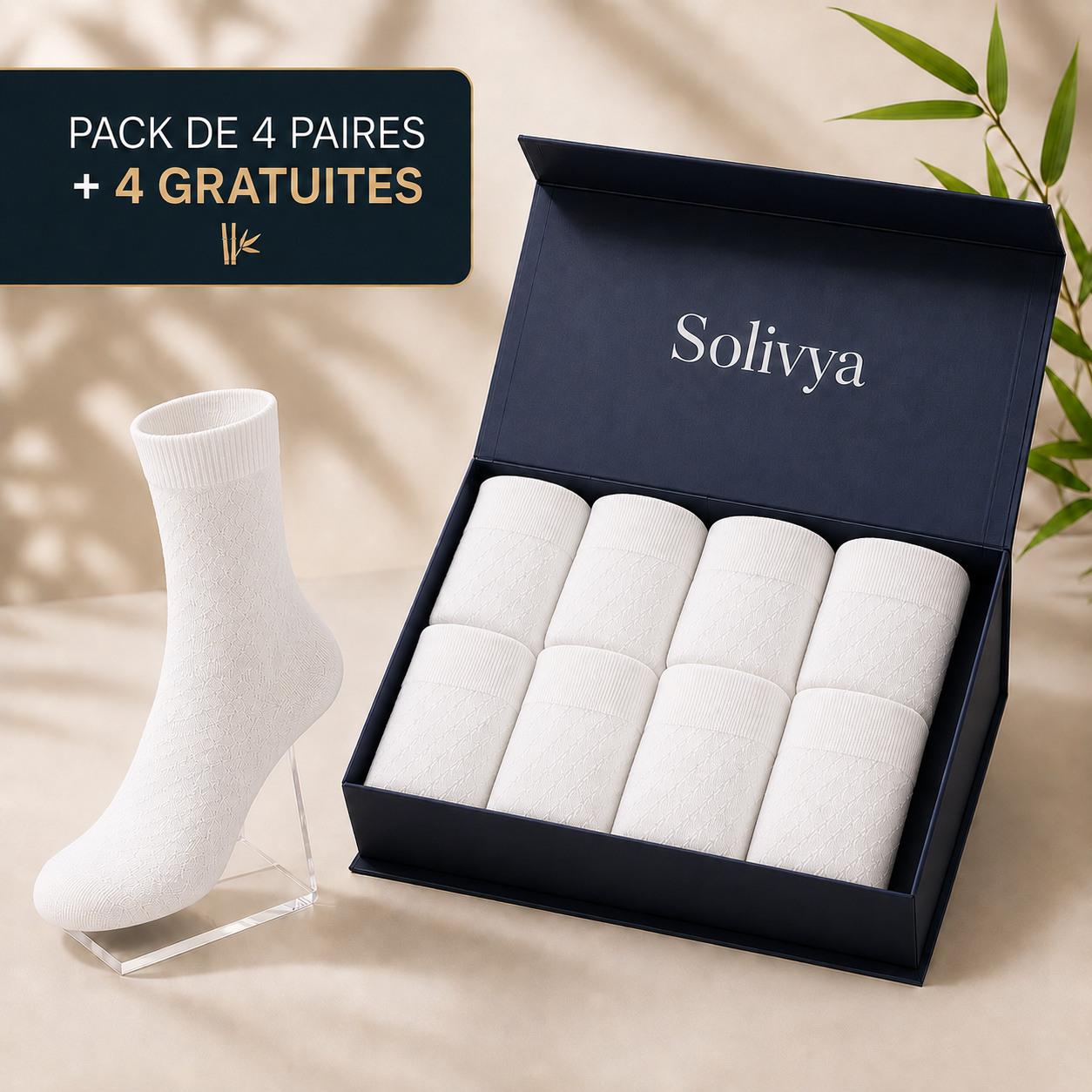 Chaussettes Solivya Bambou — Pack de 4 paires