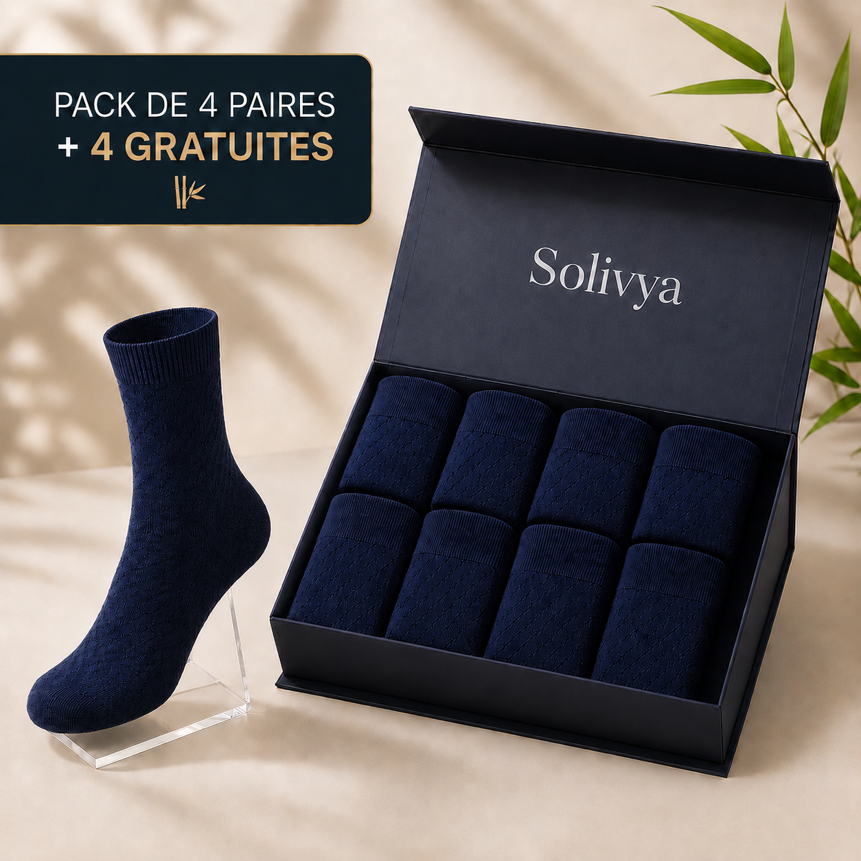 Chaussettes Solivya Bambou — Pack de 4 paires